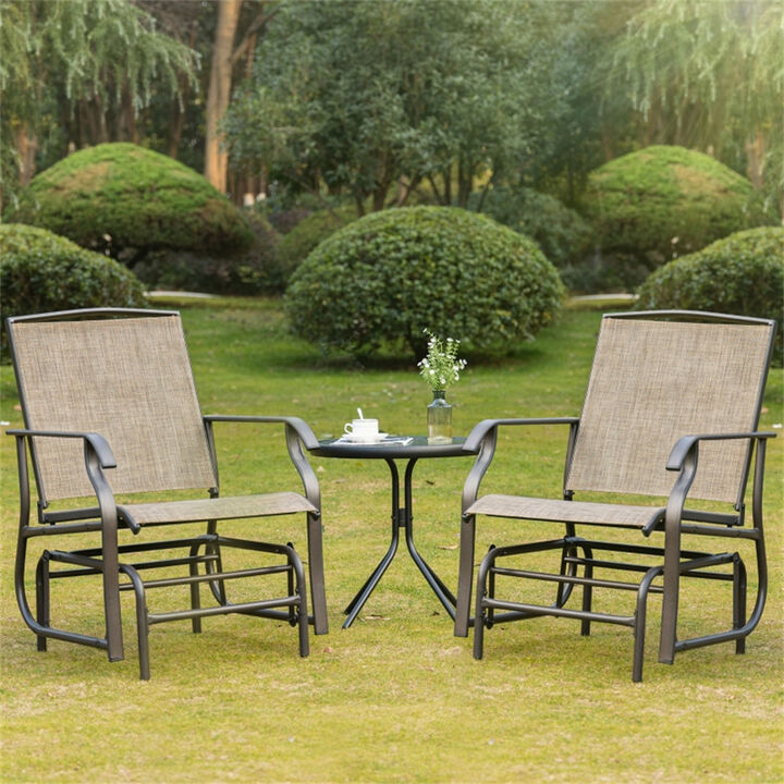 Patio Gliding Chair  &ndash; Comfortable Outdoor Lounge Seating for Deck or Garden set of 2