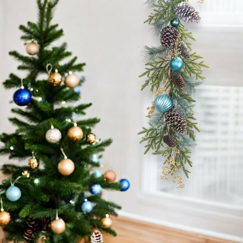 Artificial Decorated Holiday Pine Garland for Cozy Winter Decorations