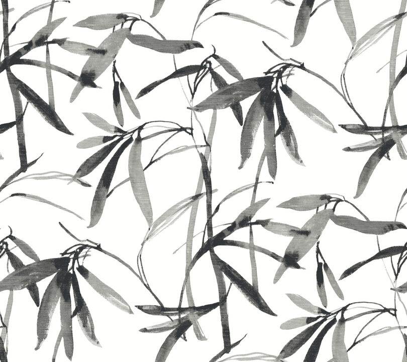 Bamboo Ink Black & White Wallpaper