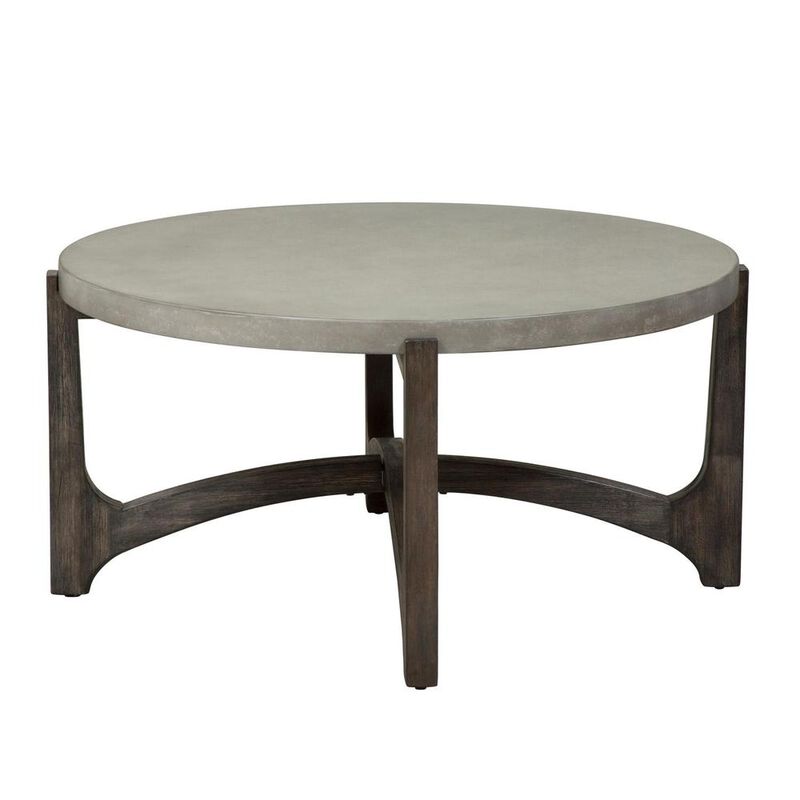 Liberty Furniture Cascade Round Cocktail Table in Wirebrush Rustic Brown image number 0