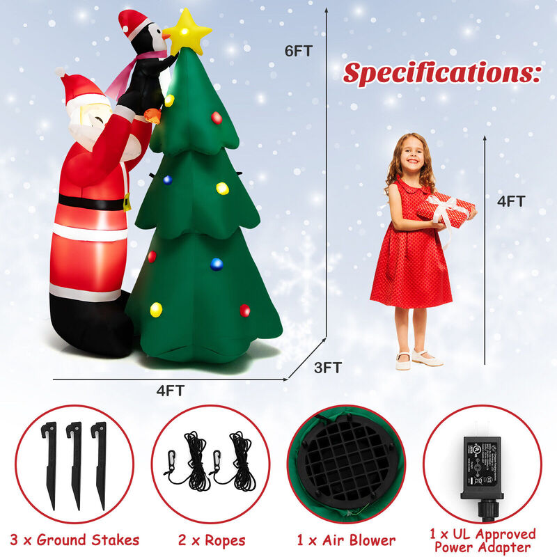 Inflatable Christmas Tree and Santa Claus with LED and Air Blower