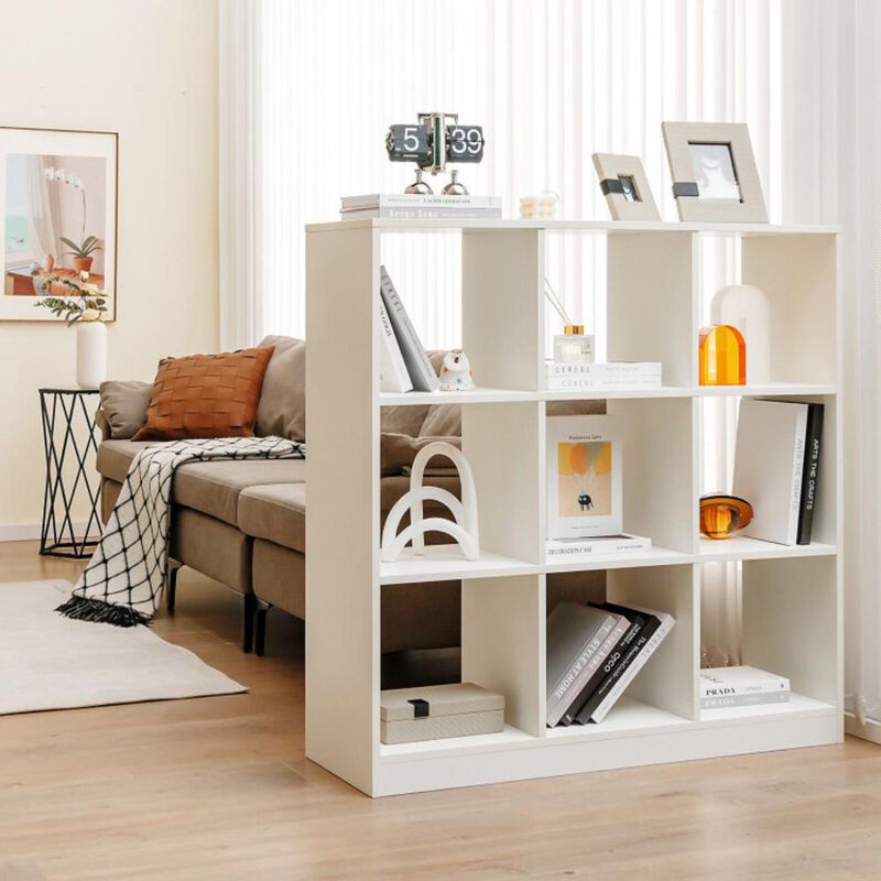 Hivvago Modern 9-Cube Bookcase with 2 Anti-Tipping Kits for Books Toys Ornaments