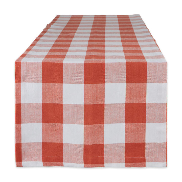 14" x 108" Vintage Red and White Rectangular Home Essentials Buffalo Checkered Table Runner