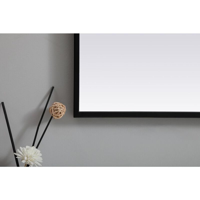 Elegant Decor Metal Frame Arch Mirror 36x36 Inch in Black