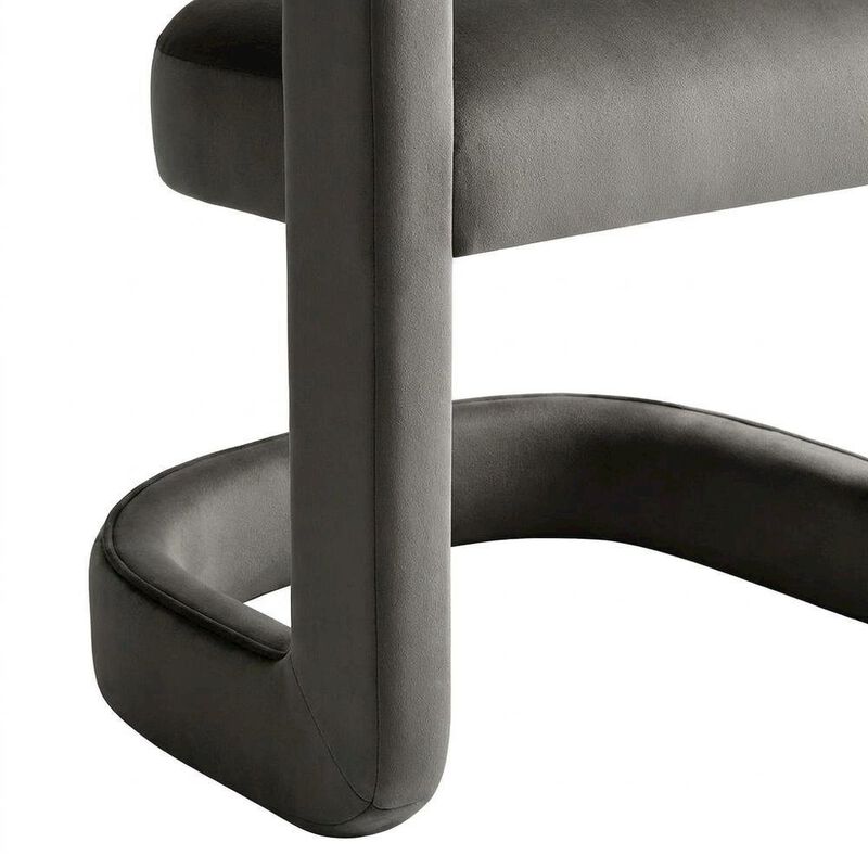 Performance Velvet Barrel Dining Chair with Arms, Cadet Blue image number 6