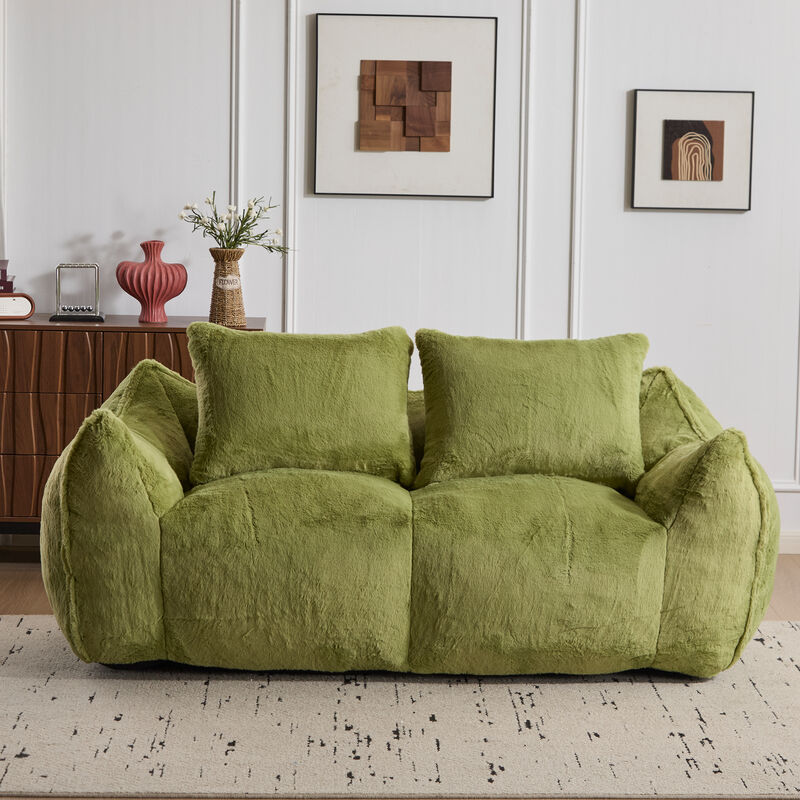 Whisen Giant Bean Bag Couch Ultra Soft Fluffy Loveseat Oversized Chase Lounge Chair with Pillows image number 1