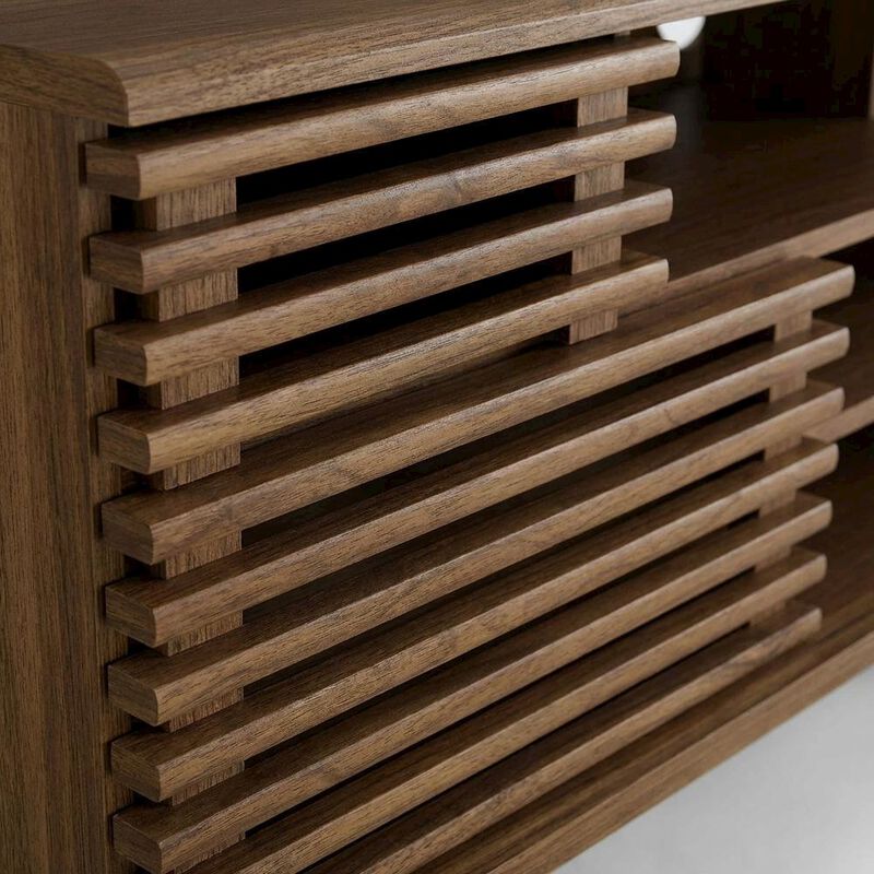 Brown Wood TV Console with Spacious Surface and Modern Design image number 5