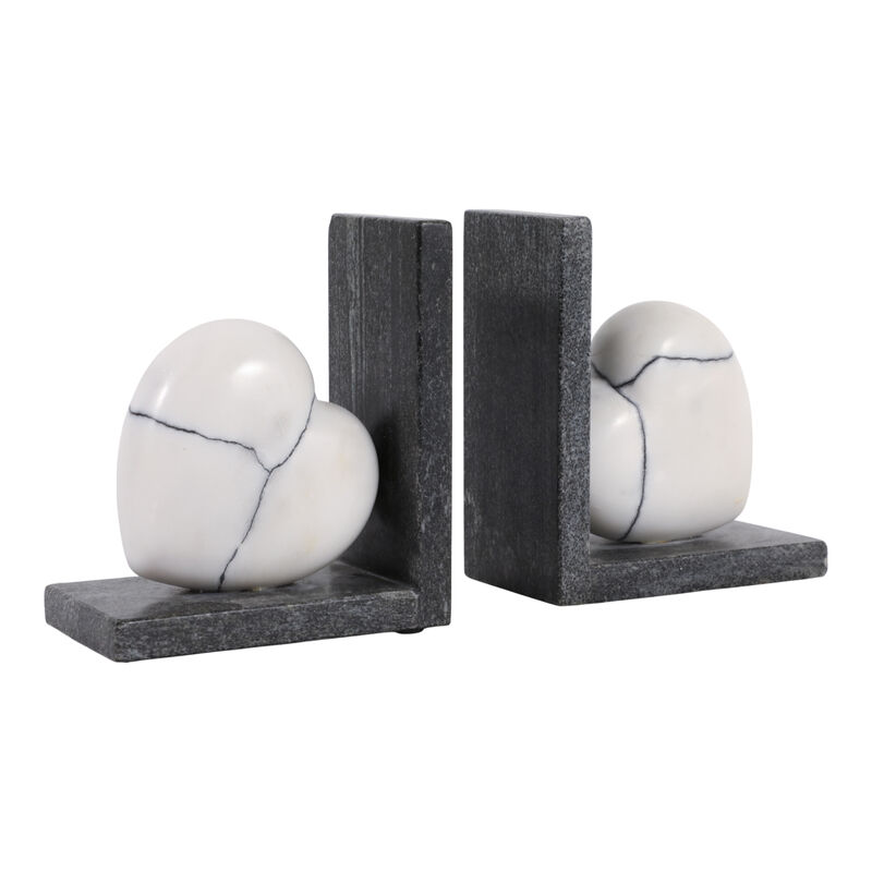 S/2 6" Cracked Marble Bookends image number 0