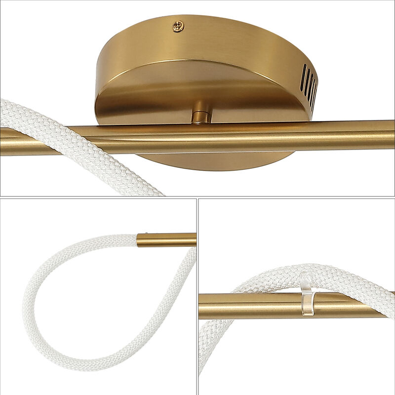 Alessio Contemporary Minimalist 360 Adjustable Silicone Neon Rope Dimmable Linear Integrated LED Flush Mount