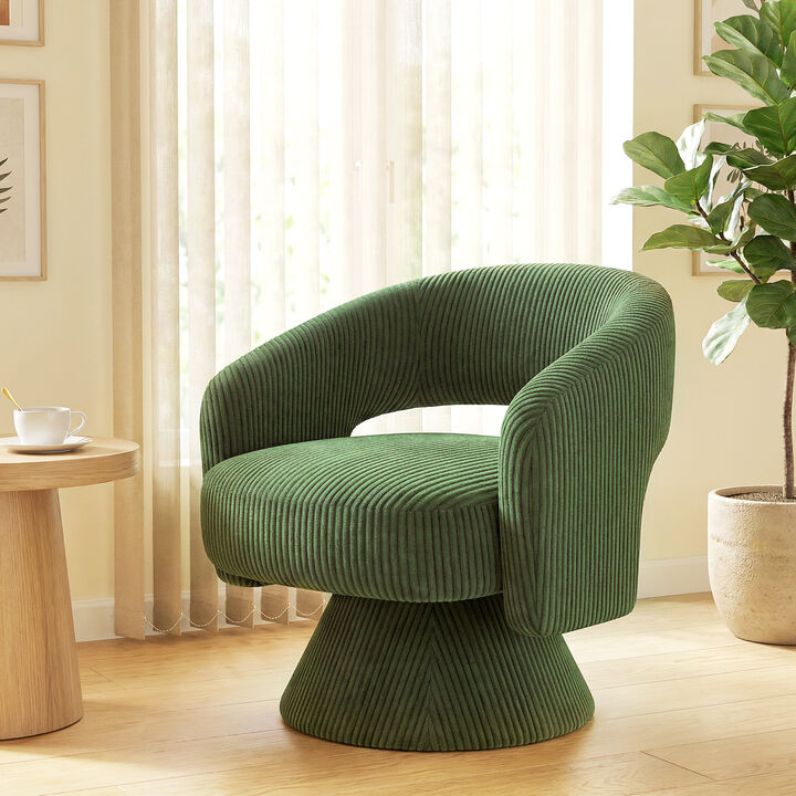 Hivvago Swivel Barrel Accent Chair with Thick Padding