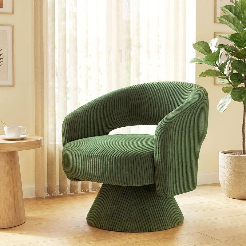 Hivvago Swivel Barrel Accent Chair with Thick Padding image number 1