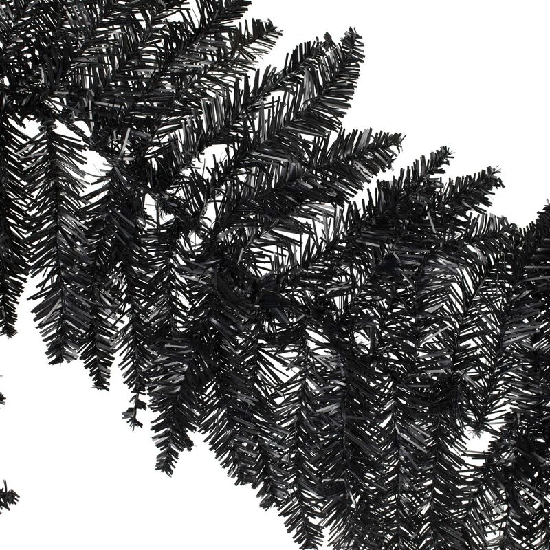 Vickerman 9' Black Fir Artificial Christmas Garland - Unlit - Faux Christmas Garland - Indoor Seasonal Home Decor - Reliable and Durable - Garland for Staircase or Mantle image number 1