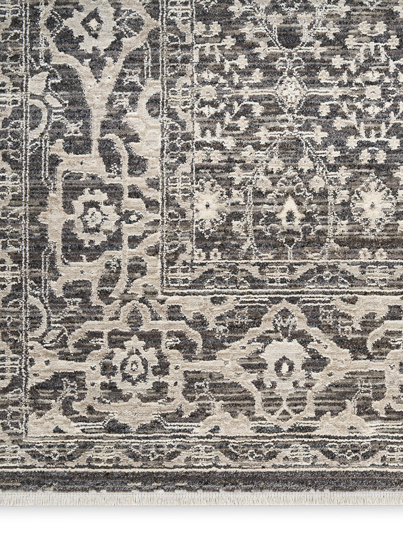 Shadows SHW04 Charcoal/Ivory 2'2" x 10' Rug image number 3