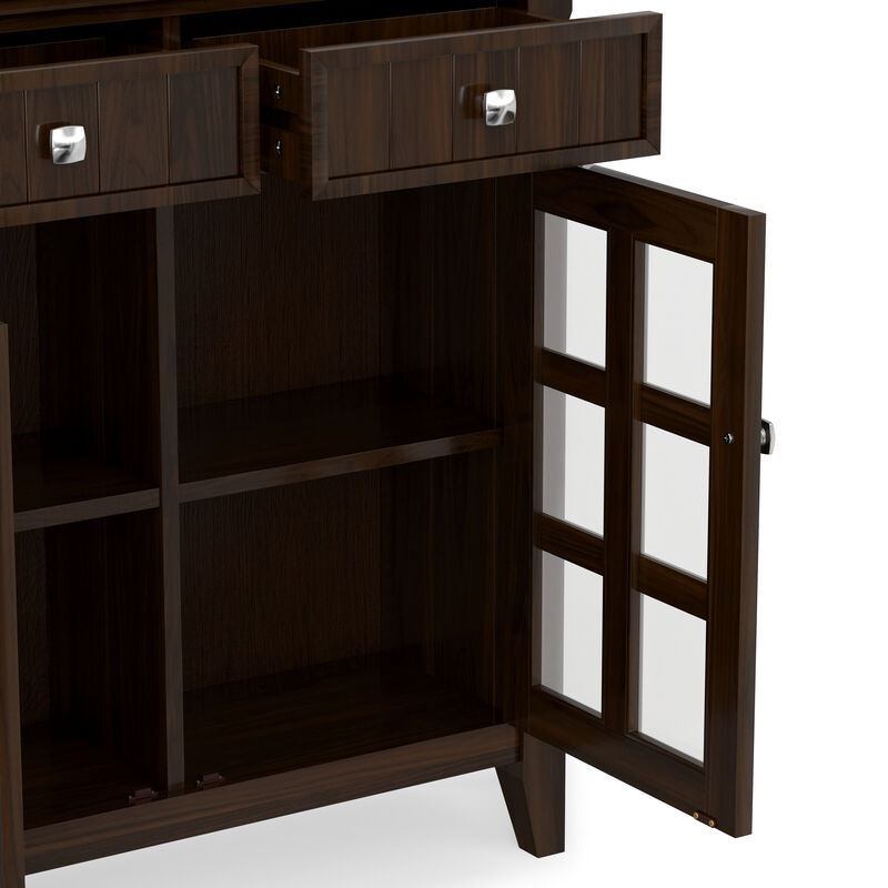 Acadian SOLID WOOD 36 inch Wide Transitional Entryway Hallway Storage Cabinet in Brunette Brown image number 8