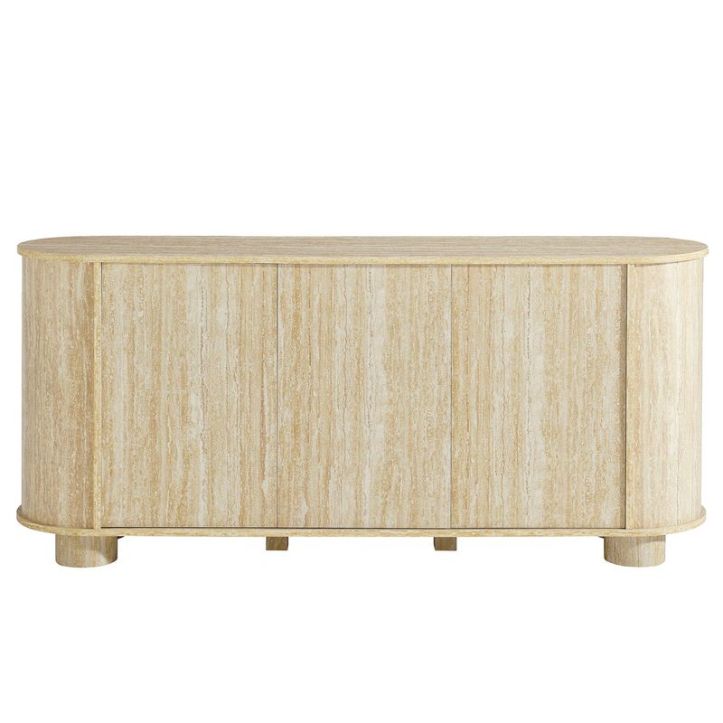 Overture 63" Oval Sideboard in Travertine image number 7