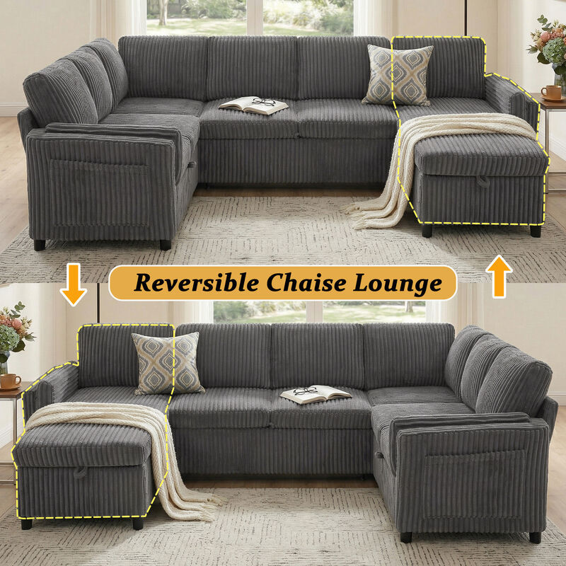 U-Shaped Sectional Sleeper Sofa image number 8