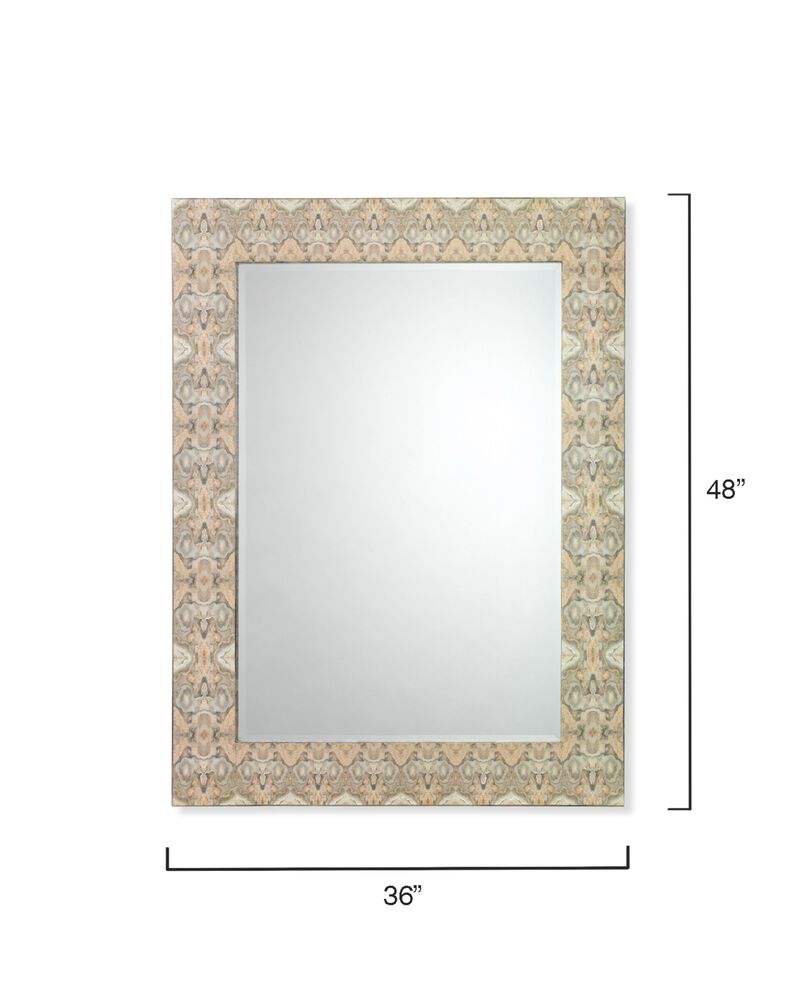 Rorschach Mirror, Gray and Cream Lacquer