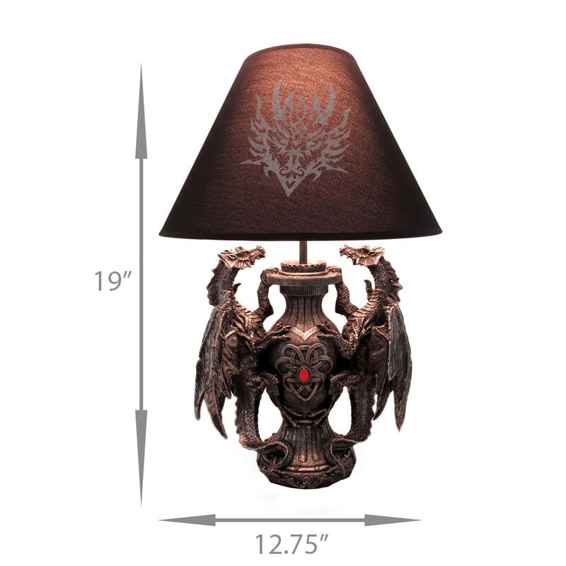 Gothic Guardians Of Light Medieval Dragons Table Lamp image number 3