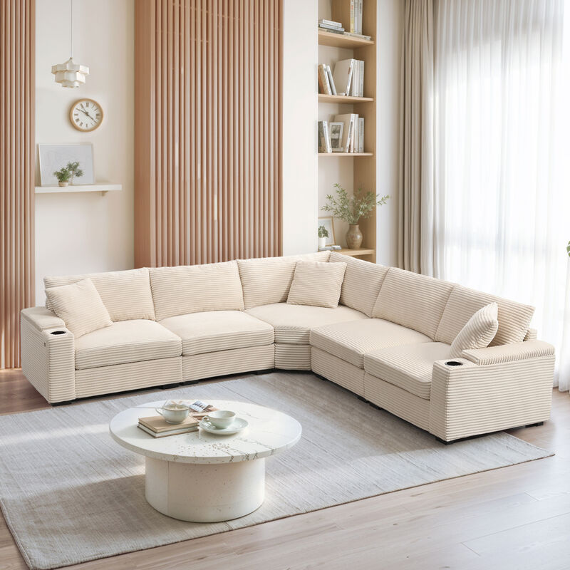 Merax Convertible L Shaped Sectional Sofa