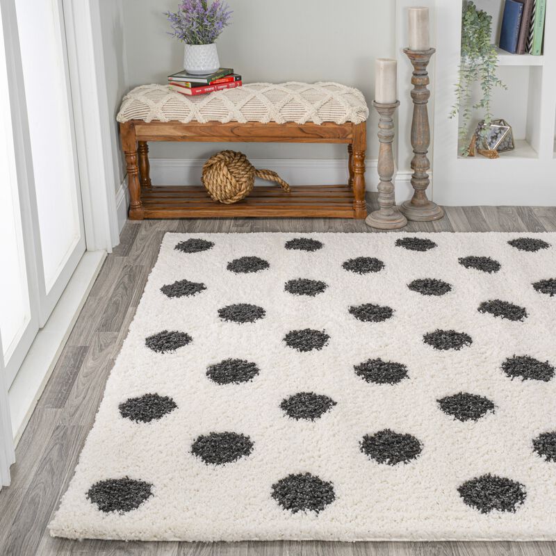 Pere Modern Charcoal Dot Shag Area Rug