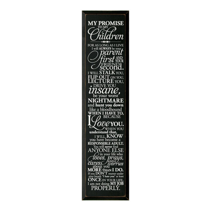 Parent Promise Wood Sign Inspirational Family Quote Rustic Home Wall Decor