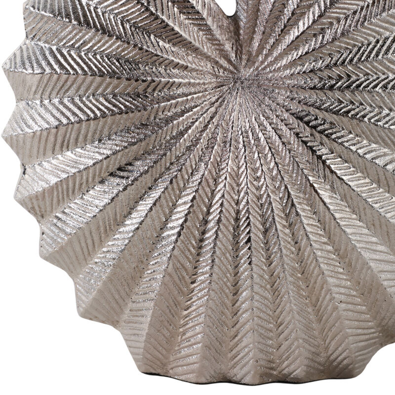 Seashell Metal Vase, Silver image number 4