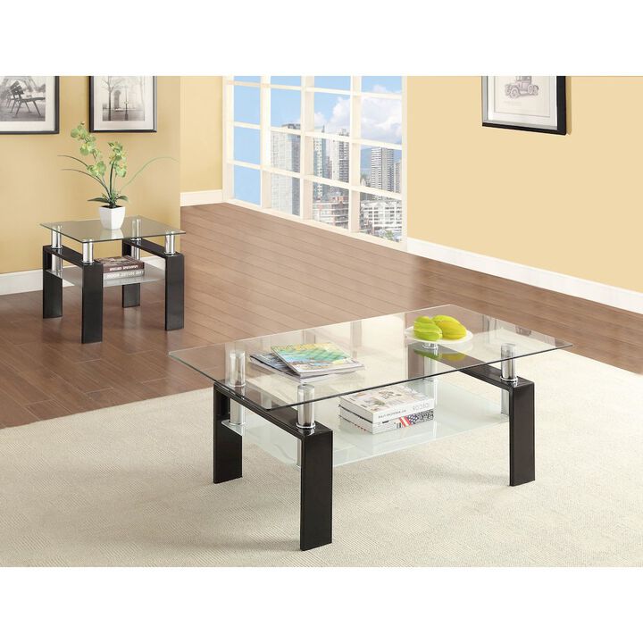 Coaster Dyer 2-piece Rectangular Coffee and End Table Set Black