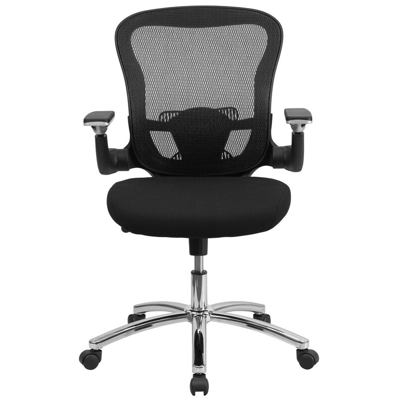 Sam Mid-Back Black Mesh Executive Swivel Ergonomic Office Chair with Height Adjustable Flip-Up Arms image number 10