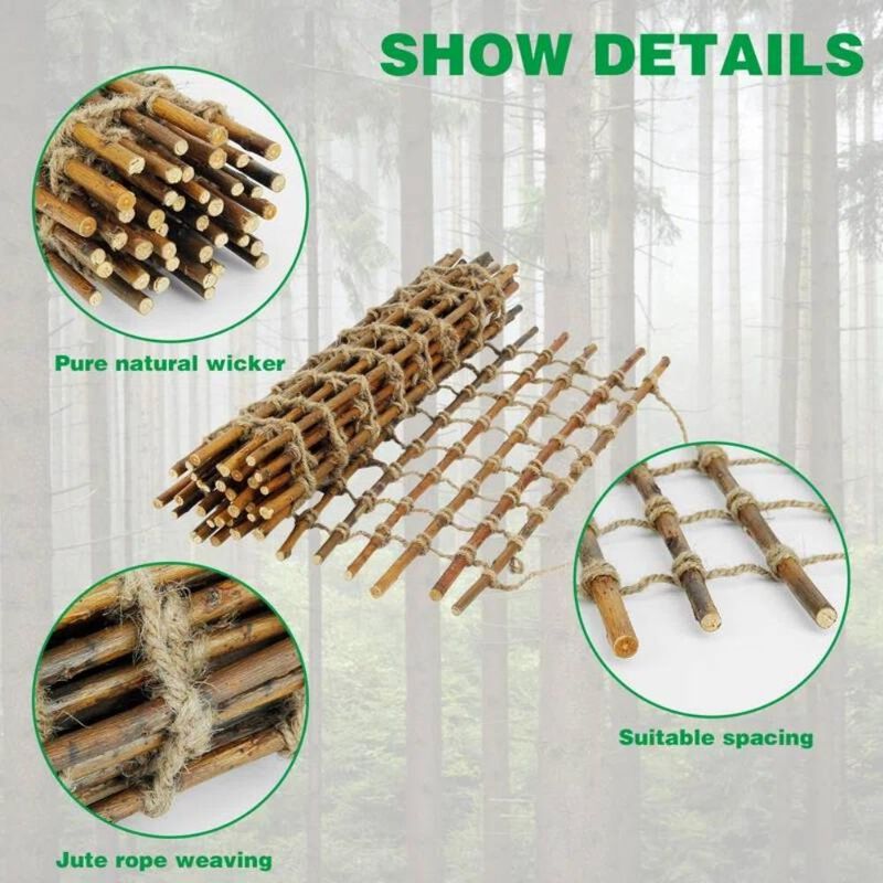 Hivvago Indoor Outdoor Wall Hanging Willow Wood and Jute Garden Trellis