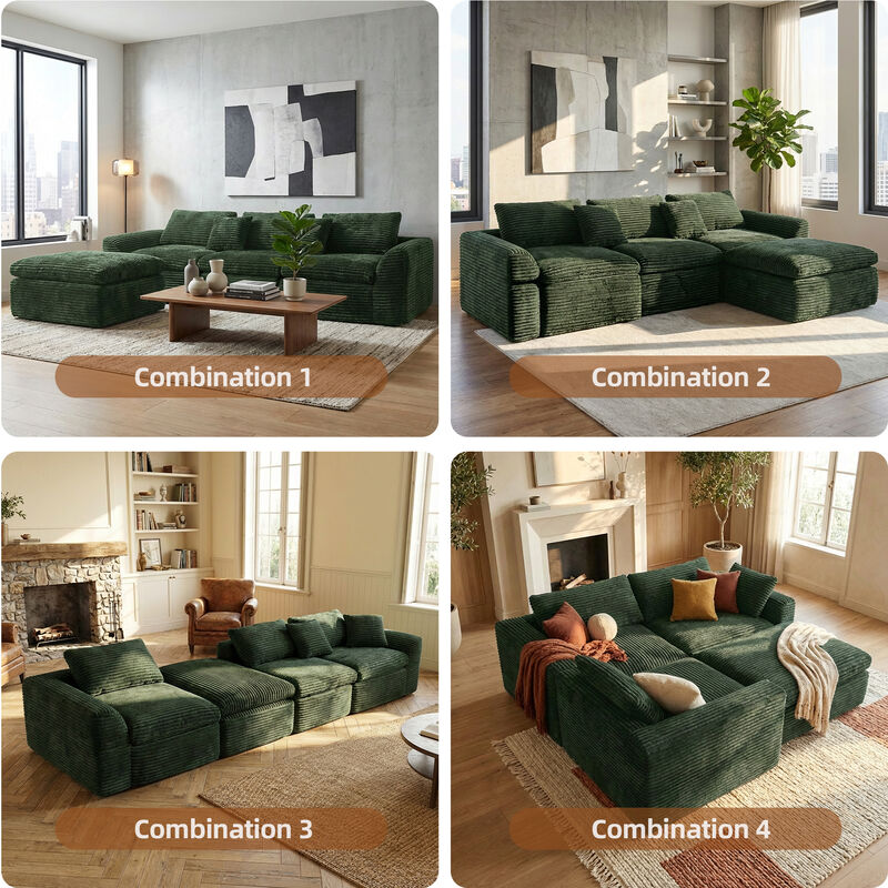 Flirv high-resilience boneless sponge sofa image number 2