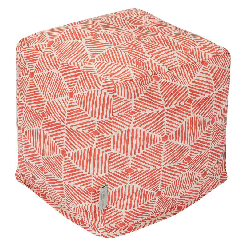 Majestic Home Goods Cube Pouf Charlie Salmon