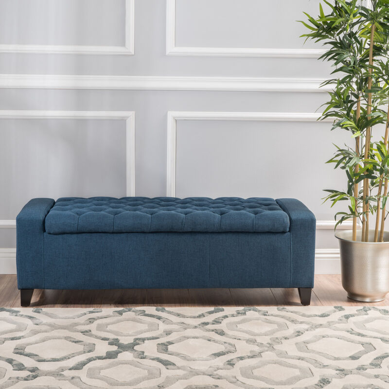 Merax Fabric Upholstered Storage Ottoman for Living Room, Bedroom