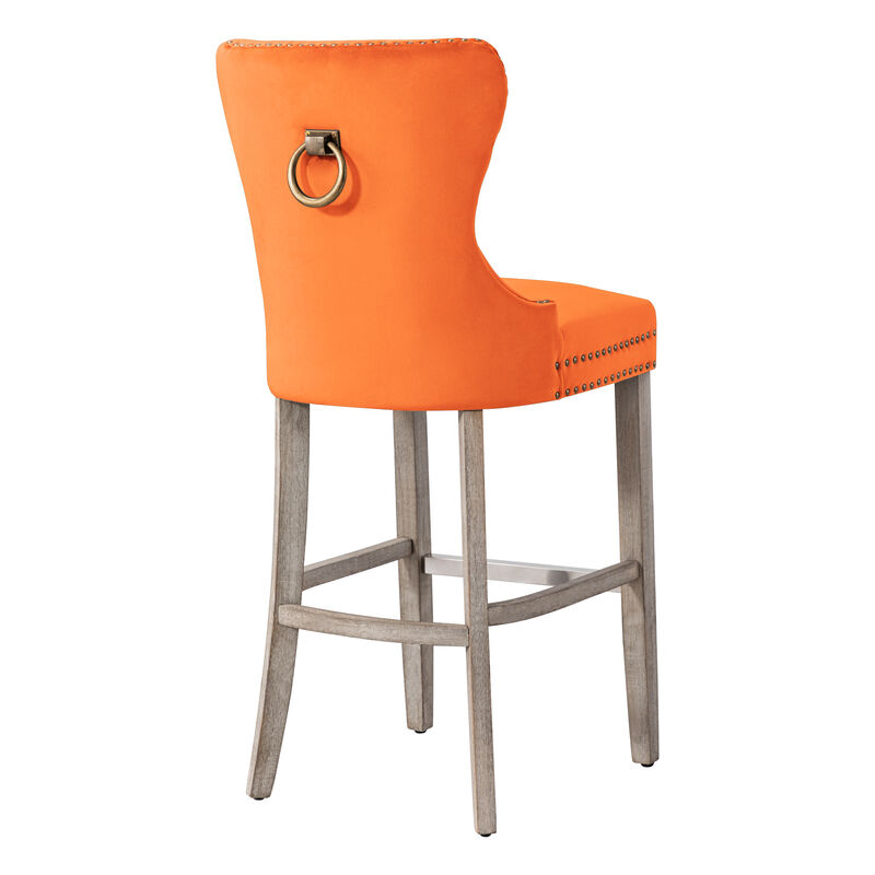 WestinTrends 29" Tufted Velvet Bar Stool