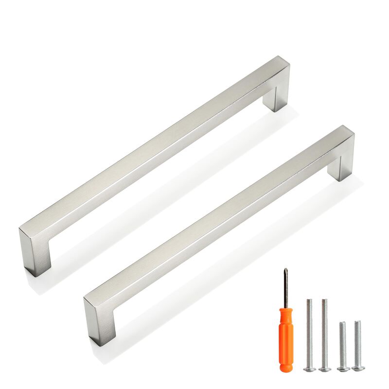 Redunest Cabinet Pulls Brushed Nickel Cabinet Handles Square Drawer Pulls, 30 Pack 7-1/2 Inch Stainless Steel Kitchen Door Cupbo