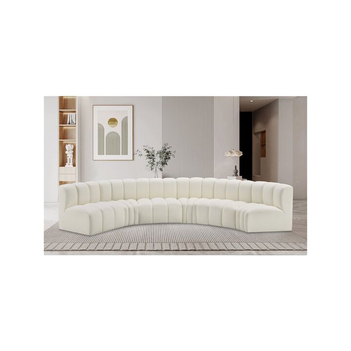 Meridian Furniture Arc Cream Vegan Leather Modular Sofa