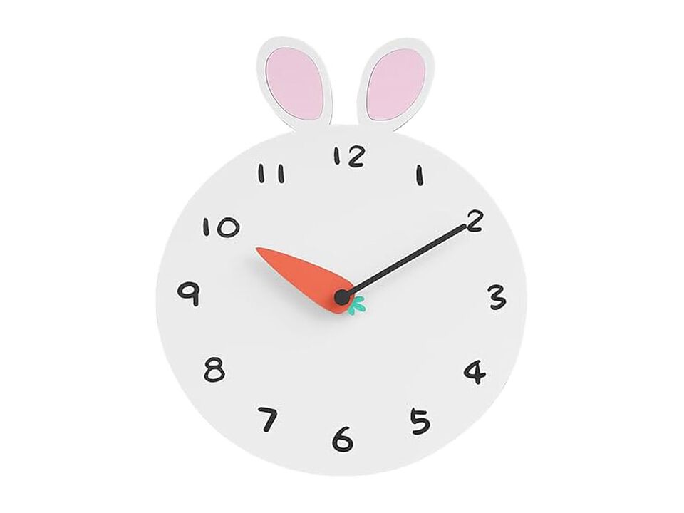 Minimalist Funny Animal Rabbit Wall Clock Silent Modern Home Decor