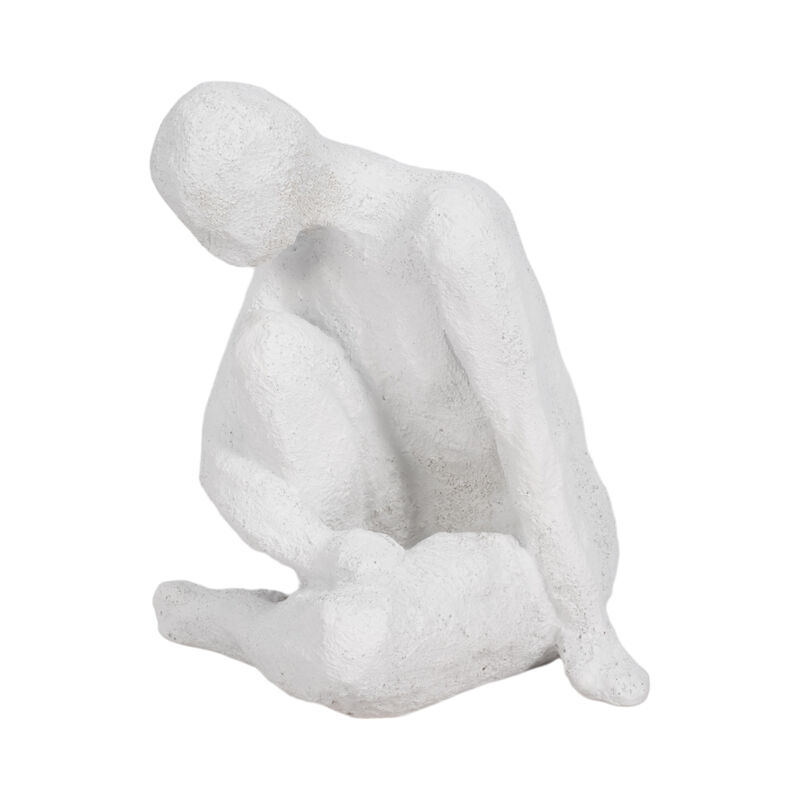 7" Contemplating Figure Rough Texture, White image number 1