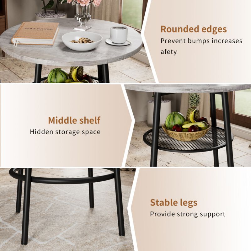 Shroce 3‑Piece Industrial Bar Table Set image number 5