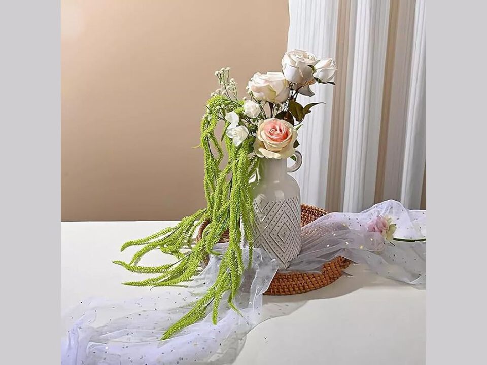 4 Piece Green Artificial Hanging Flowers Vase Filler Amaranthus
