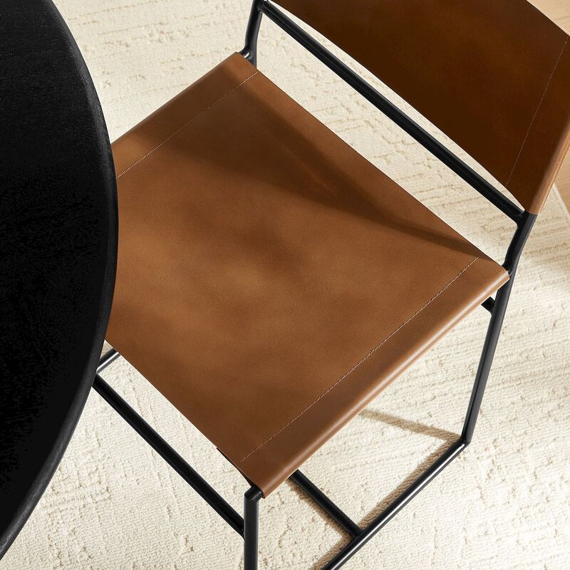Thatcher Leather and Metal Dining Chair image number 8