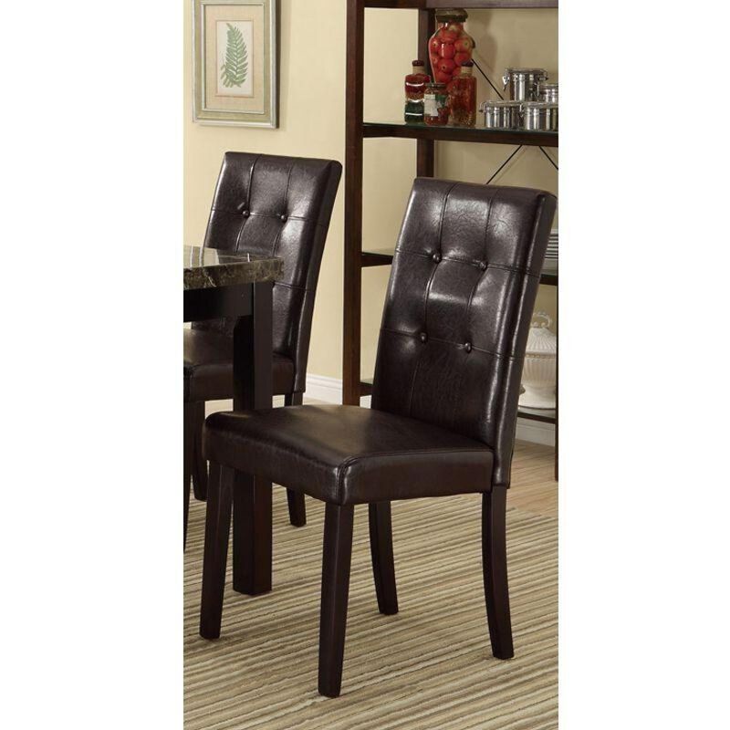 Streamdale Tufted PU Leather Dining Chairs (Set of 2) image number 2