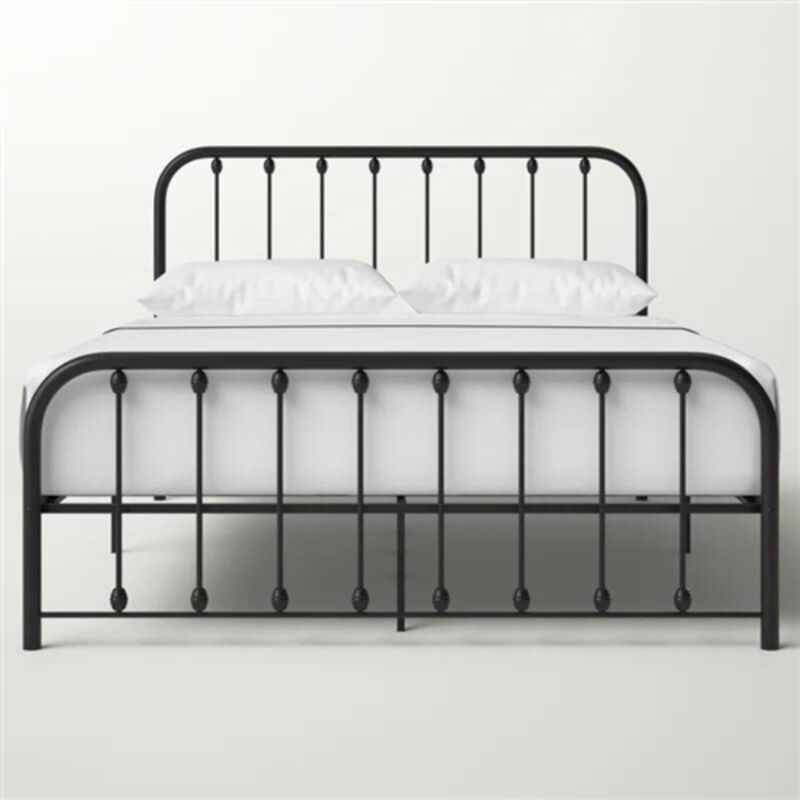 Metal Platform Bed Frame with Rounded Corners Headboard and Footboard for Bedroom