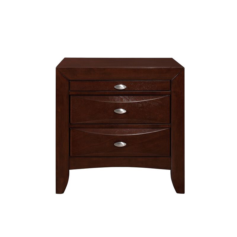 Minimalist Three Drawer Nightstand – Wooden Bedside Table with Storage