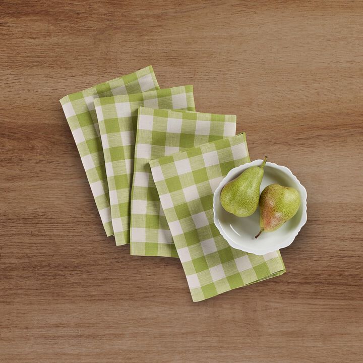 Linen Dinner Napkins - Morgan Check
