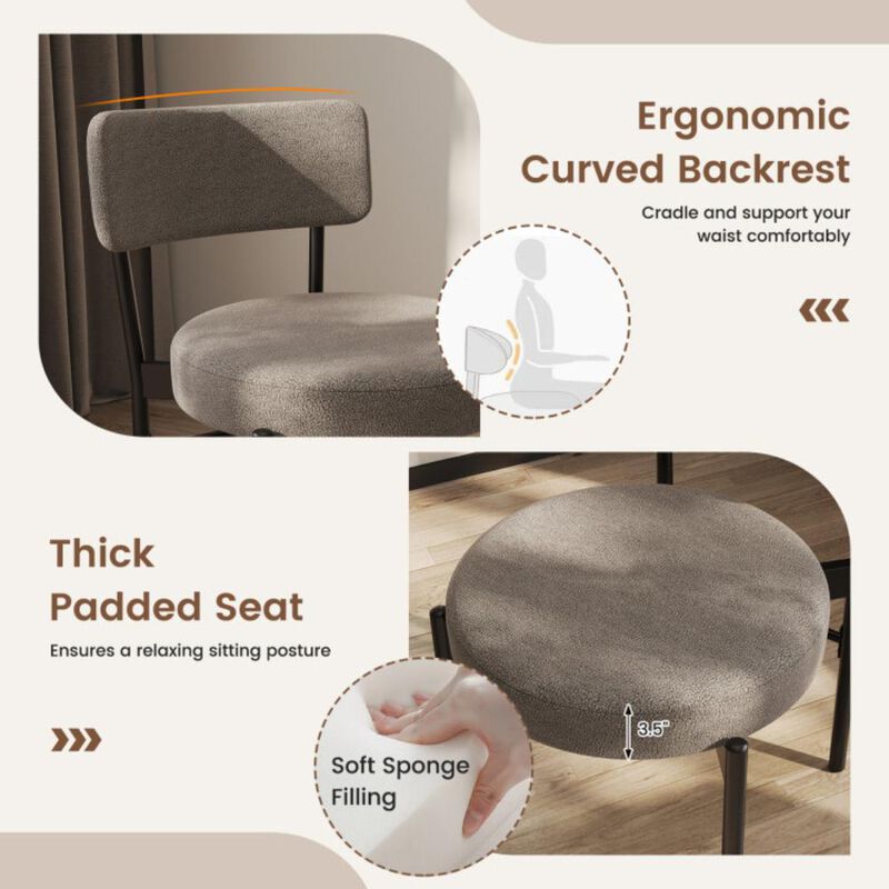 Hivvago Dining Chair Set of 2 with Curved Backrest and Padded Seat