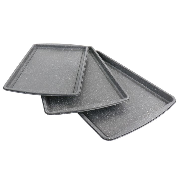 Oster 3 Piece Carbon Steel Cookie Sheet in Greystone