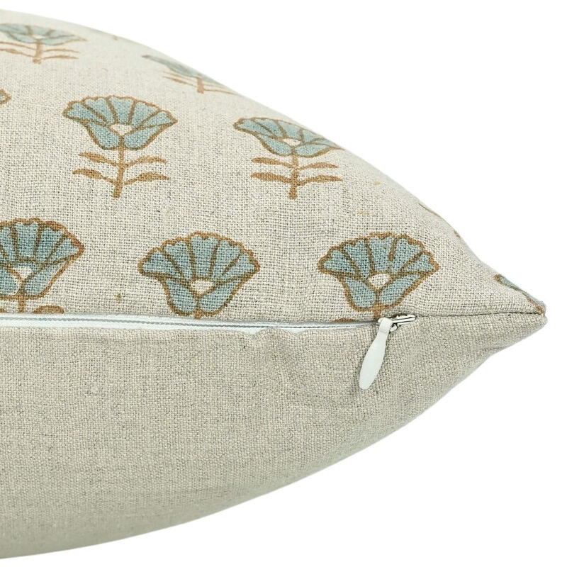 Fabdivine Grey Farmhouse Fall D&eacute;cor Boho Block Print Linen Handmade es Throw Pillow Cover Square Indoor Cushion Case, Kohinoor image number 7