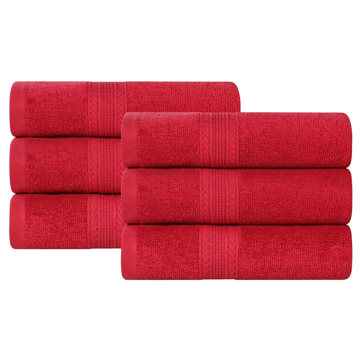 6-Piece Cotton Hand Towel Set for Bathroom and Guest Use