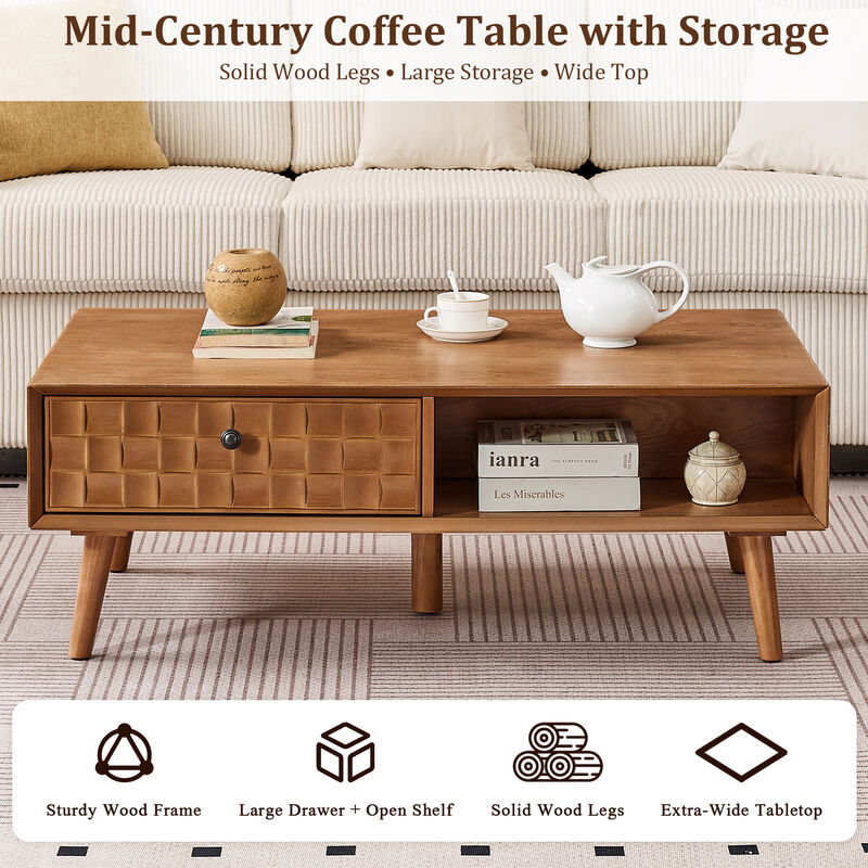 Jaxzak Mid‑Century Farmhouse Coffee Table image number 2