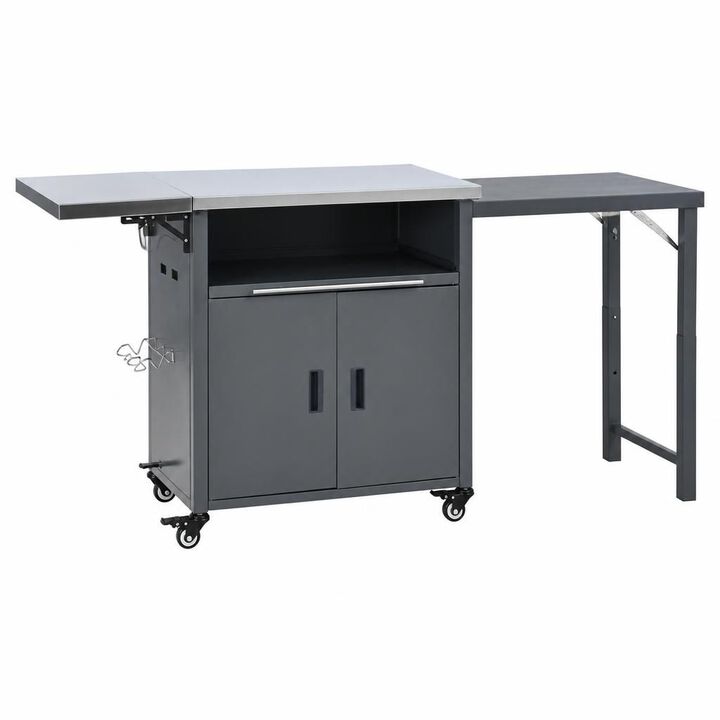 ELEMENT ACE Foldable Outdoor Prep Station BBQ Grill Cart With Storage For Backyard Patio Camping Barbecues And Outdoor Dining